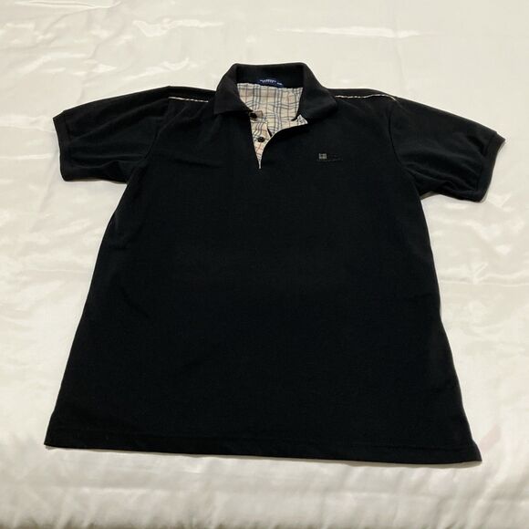 Burberry London Polo Shirt Mens XXL Nova Check Trim Placket Rubberized Logo - Picture 1 of 6